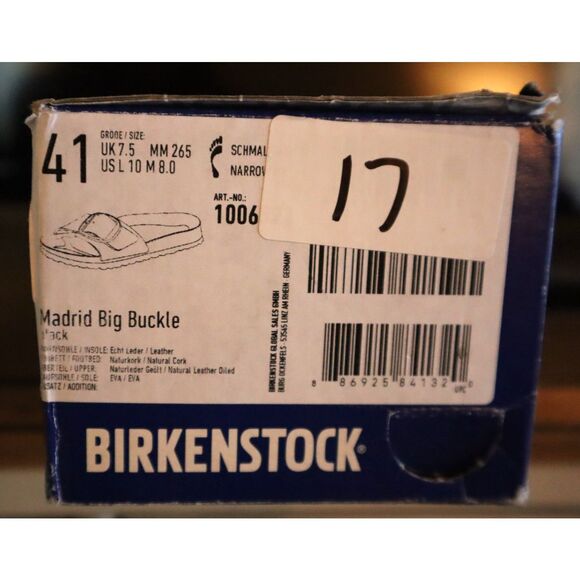 Birkenstock 1006523 Women Sz EUR 41 US 10 N Black Madrid Big Buckle Sandals - Picture 13 of 13